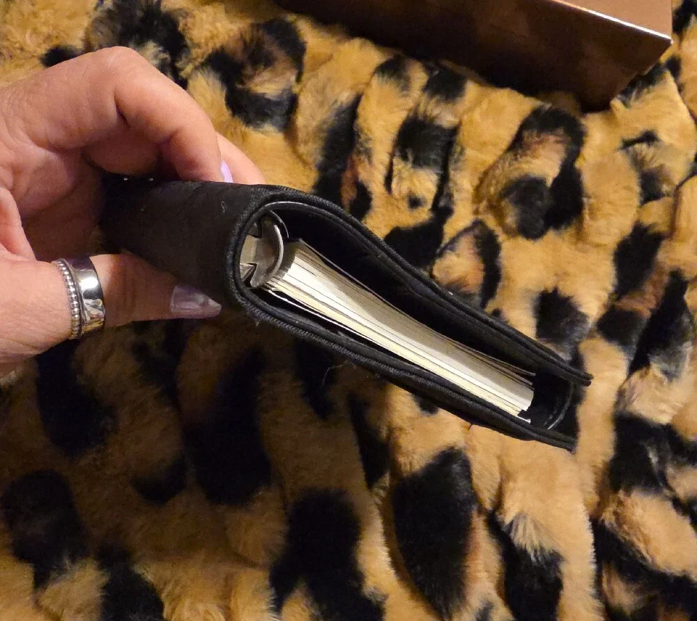 Gucci Brown Box with Black Leather & GG Canvas Wallet